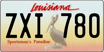 LA license plate ZXI780