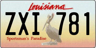 LA license plate ZXI781