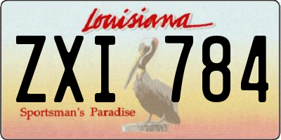 LA license plate ZXI784