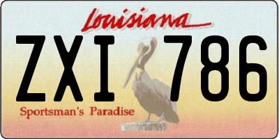 LA license plate ZXI786