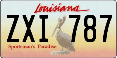 LA license plate ZXI787