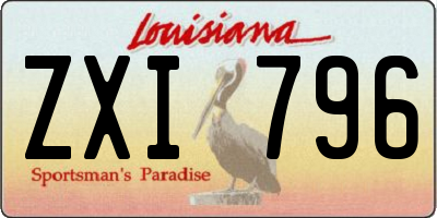 LA license plate ZXI796
