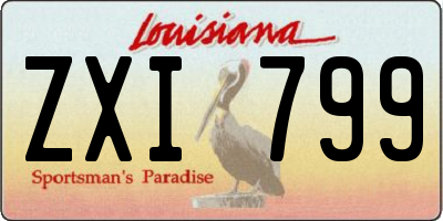 LA license plate ZXI799