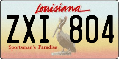 LA license plate ZXI804