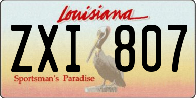 LA license plate ZXI807