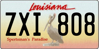 LA license plate ZXI808