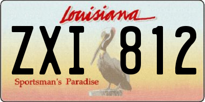 LA license plate ZXI812