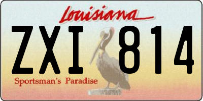 LA license plate ZXI814