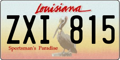 LA license plate ZXI815