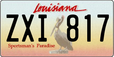 LA license plate ZXI817