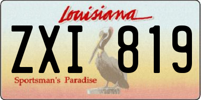 LA license plate ZXI819