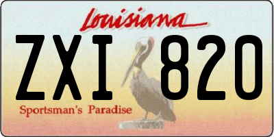 LA license plate ZXI820