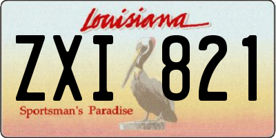 LA license plate ZXI821