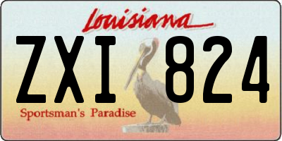 LA license plate ZXI824