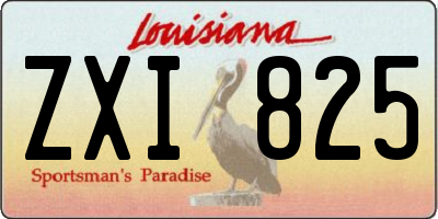 LA license plate ZXI825
