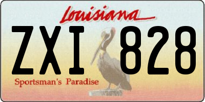 LA license plate ZXI828