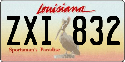 LA license plate ZXI832