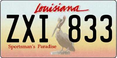 LA license plate ZXI833