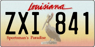 LA license plate ZXI841
