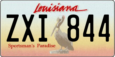 LA license plate ZXI844