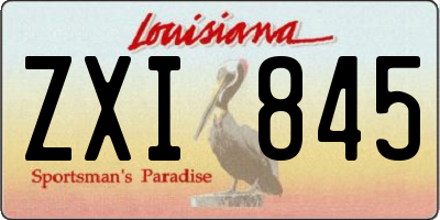 LA license plate ZXI845