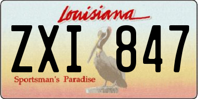 LA license plate ZXI847