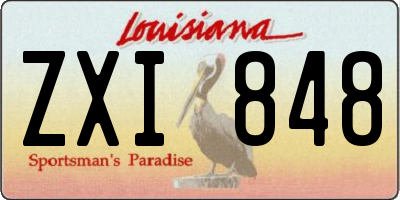 LA license plate ZXI848