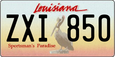 LA license plate ZXI850