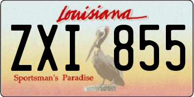 LA license plate ZXI855