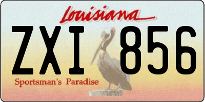 LA license plate ZXI856