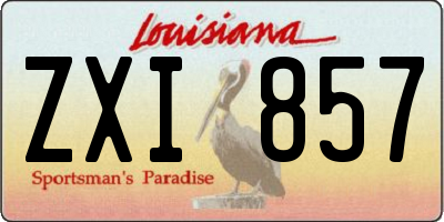 LA license plate ZXI857