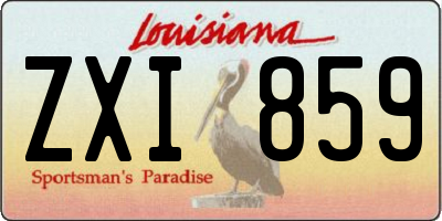 LA license plate ZXI859