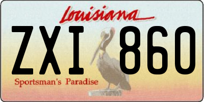 LA license plate ZXI860
