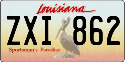 LA license plate ZXI862