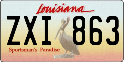 LA license plate ZXI863
