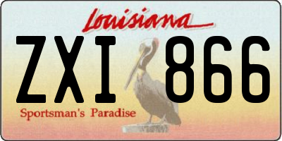 LA license plate ZXI866