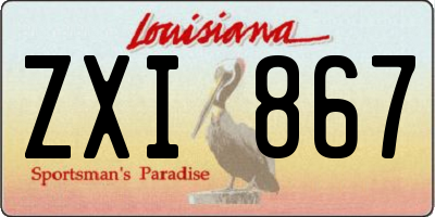 LA license plate ZXI867