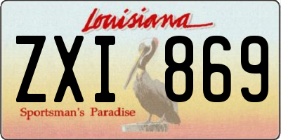 LA license plate ZXI869