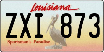 LA license plate ZXI873