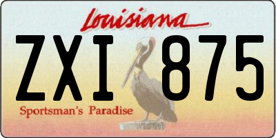 LA license plate ZXI875