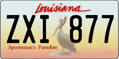 LA license plate ZXI877