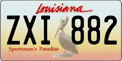 LA license plate ZXI882