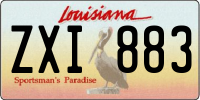 LA license plate ZXI883