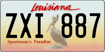 LA license plate ZXI887