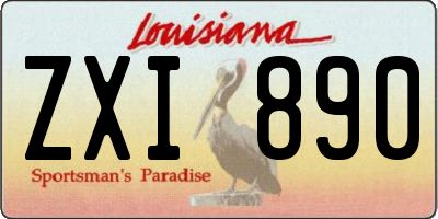 LA license plate ZXI890