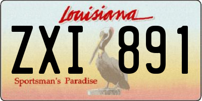 LA license plate ZXI891