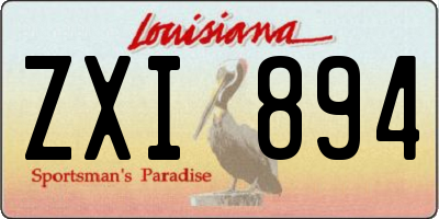 LA license plate ZXI894