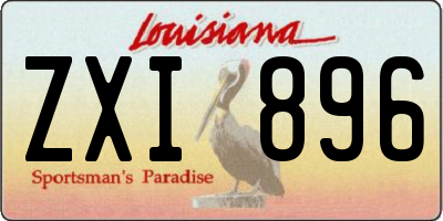 LA license plate ZXI896