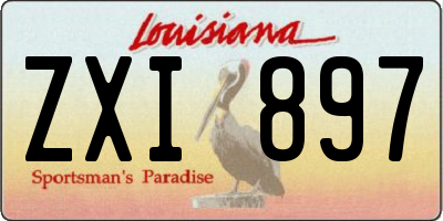 LA license plate ZXI897