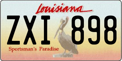 LA license plate ZXI898